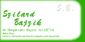 szilard bajzik business card